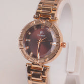 Woman Rosegold Chain Watch Brown